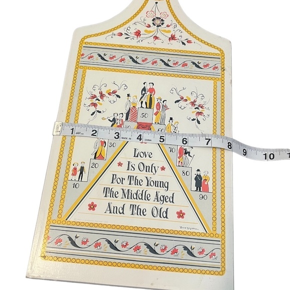 Vintage Berggren Trayner Wooden Decorative Danish Cutting Board on Love - Picture 14 of 14